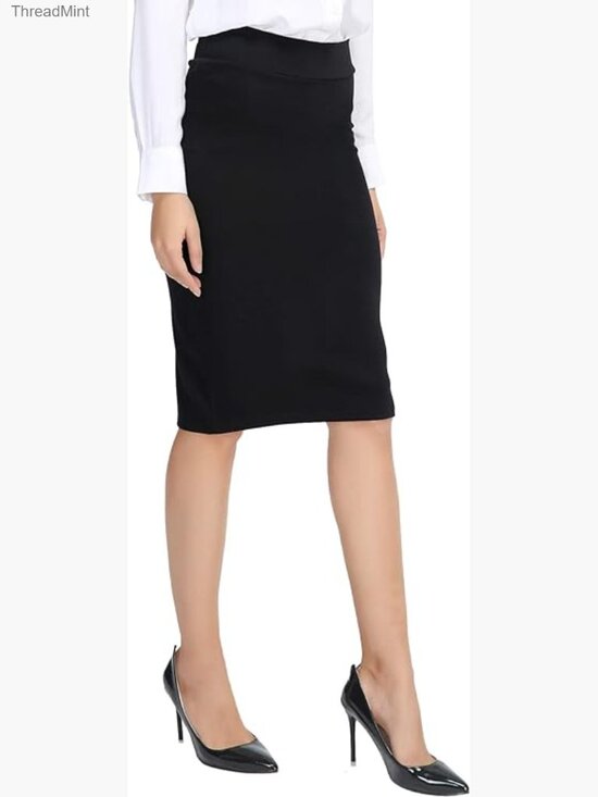 Dresses & Skirts - Stretch Bodycon Midi Pencil Skirt High Rise Pull On